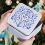 Personalised Blue And White Anniversary Tin, thumbnail 3 of 5