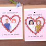 Personalised Anniversary Valentine's Portrait Card, thumbnail 7 of 8