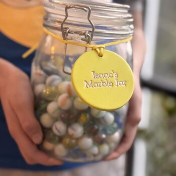 Personalised Leather Reward Jar Label For Kids, 3 of 4