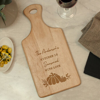 Personalised Pumpkin Paddle Chopping Board, 3 of 4