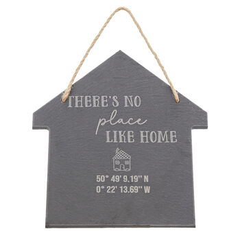 Personalised No Place Like Home Coordinates Slate Sign, 4 of 4