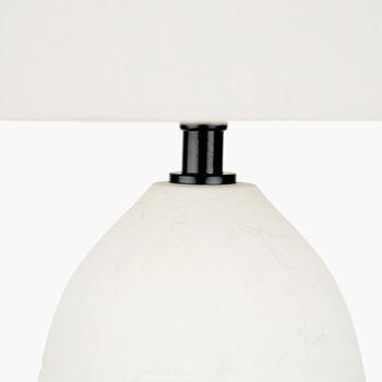 White Vintage Textured Ceramic Table Lamp, 7 of 8