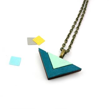 Wooden Triangle Geometric Necklace, 5 of 7