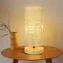 Round Handmade Rattan Bedside Table Lamp, thumbnail 1 of 9