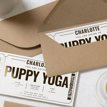 Personalised Puppy Yoga Gift Voucher, 8 of 9