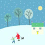 Winter House Xmas Card Pack Of Five, thumbnail 2 of 2