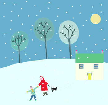 Winter House Xmas Card Pack Of Five, 2 of 2