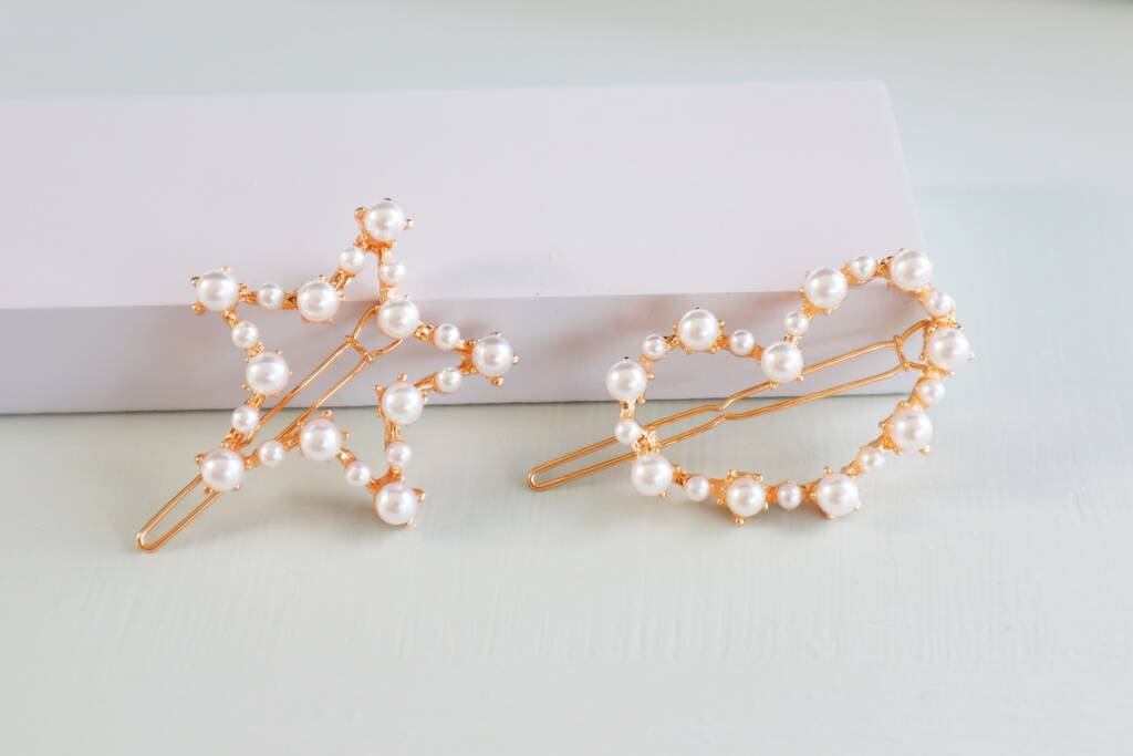 gold pearl hair clip by lovely littles and co