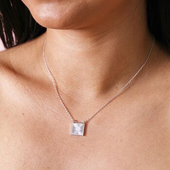 Sunbeam Square Pendant Necklace, 4 of 7