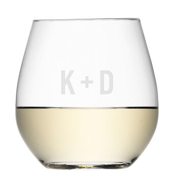 Monogrammed Stemless White Wine Glass, 2 of 6