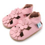 Dotty Fish Pink Flower Soft Leather Sandals With Barefoot Soles, thumbnail 3 of 7