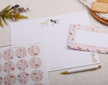 A4 Origami Writing Paper That Folds Into An Envelope With Pink Dog Design, 4 of 5