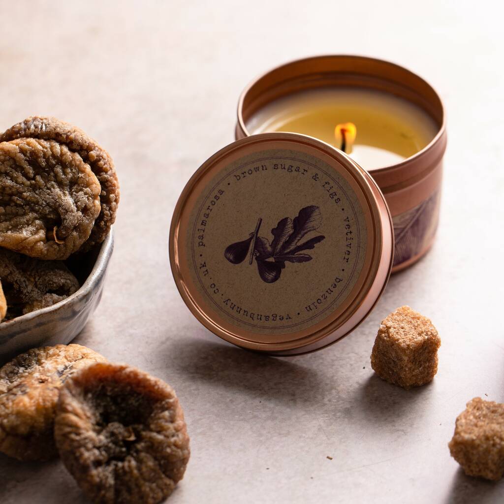 Fig Vegan Candle With Vetiver Essential Oil By Vegan Bunny