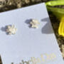 Tiny Daffodil Stud Earrings In Solid Gold, thumbnail 5 of 5