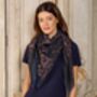Leopard Print Cotton Scarf With Blue Spots 120cm * 120cm, thumbnail 3 of 4