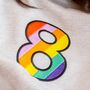 Grey Kids Rainbow Age Embroidered Sweatshirt, thumbnail 3 of 3