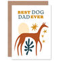 Cute Greyhound Boho Best Dog Dad Ever Greetings Card, thumbnail 2 of 4