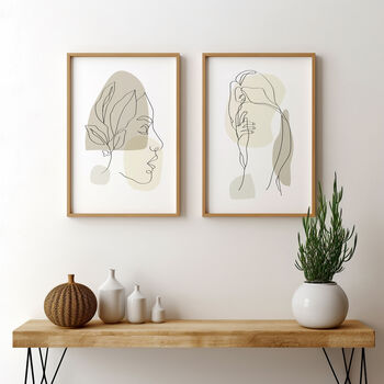 A Pair Of Line Art Figure Unframed Prints, 7 of 9