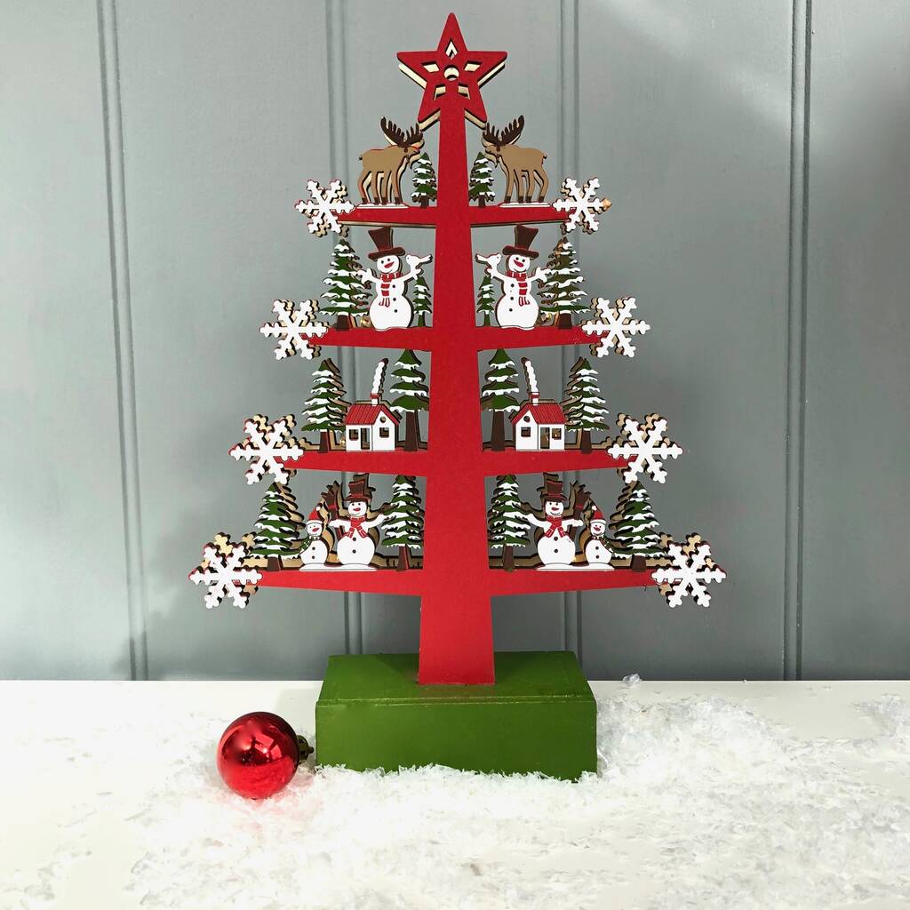 Light Up Wooden Christmas Tree By Pink Pineapple Home &amp; Gifts