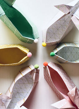 Fold Your Own Origami Paper Easter Bunny Baskets, 8 of 12