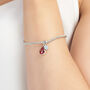 Sterling Silver Bead Bracelet With A Poppy Teardrop Charm, thumbnail 1 of 9