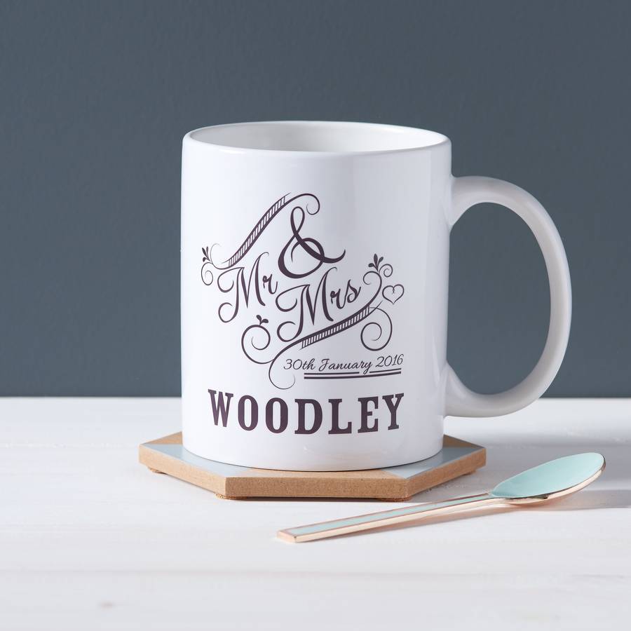 personalised mr and mrs mug by owl otter personalised mr and mrs mug by owl otter
