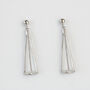 Sterling Silver Pyramid Dangle Stud Earrings, thumbnail 3 of 5
