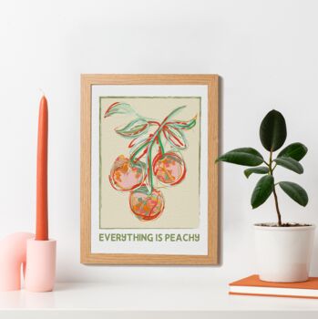 Personalised 'Everything Is Peachy' Watercolour Wall Art Print, 5 of 8