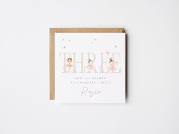 Happy 1st Birthday Daughter Card Ballerina *Age Options, 3 of 5