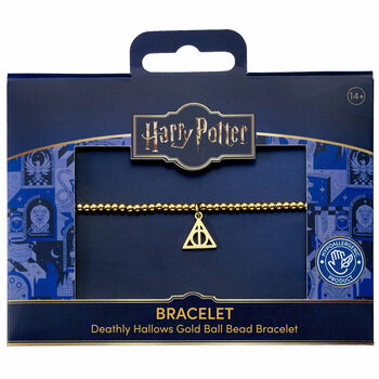Harry Potter Stainless Steel Deathly Hallows Gold Ball Bead Bracelet, 2 of 2