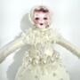 Spun Cotton And Glass Christmas Cream Bauble Girl, thumbnail 2 of 5