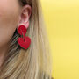 Lightweight Statement Leather Heart Earrings, thumbnail 1 of 6