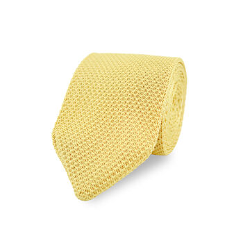 Wedding Handmade Polyester Knitted Pocket Square In Pastel Yellow, 5 of 6