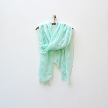 Mint Green Feather Scarf With Personalisation, 7 of 12