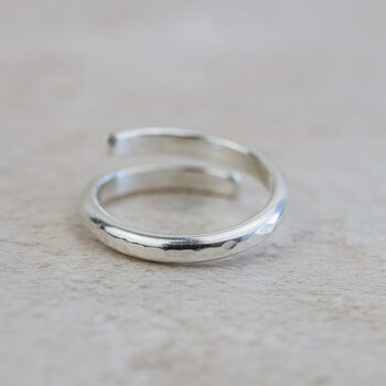 Sterling Silver Hammered Wrap Around Thumb Ring, 2 of 3