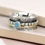 Personalised Floral Sterling Silver Opal Spinner Ring, thumbnail 1 of 10