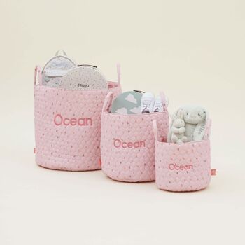 Personalised Medium Pink Polka Dot Storage Bag, 4 of 5