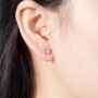Heart Cz Stone Stud Earrings 925 Sterling Silver, thumbnail 4 of 8