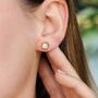 Gold Button Stud Earrings, thumbnail 1 of 5