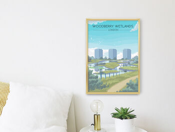 Woodberry Wetlands London Travel Poster Art Print, 2 of 8