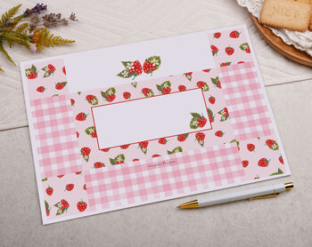 A4 Origami Writing Paper That Folds Into An Envelope With Strawberry Design, 4 of 5