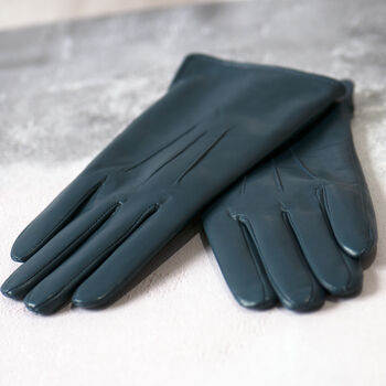 Blue Soft Lined Leather Gloves, 6 of 11