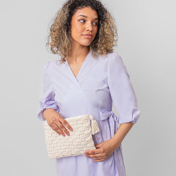 Basketweave Clutch Bag Easy Crochet Kit, 2 of 8