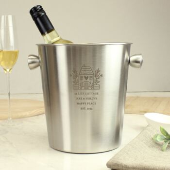 Personalised House Stainless Steel Ice Bucket, 4 of 5