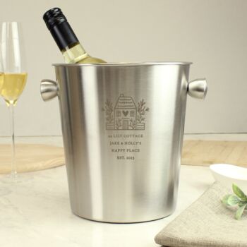 Personalised New Home Stainless Steel Ice Bucket, 4 of 5