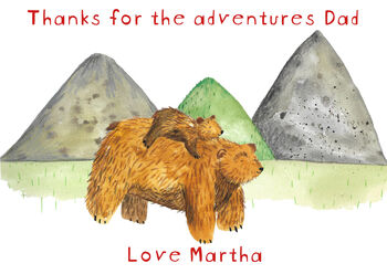 Adventure Bears Personalised Father's Day Card, 2 of 3