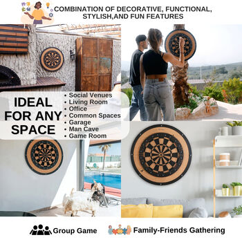 Dartboard Wall Art Game– Stylish Indoor Decor, 4 of 8