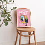 'Self Love Club' Pink Frog Wall Print, thumbnail 4 of 8