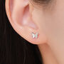 Sterling Silver Small Pair Butterfly Stud Earrings, thumbnail 1 of 12