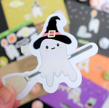 Halloween Party Ghosts, Cute Die Cut Sticker Pack, 4 of 7